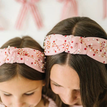 Candy Cane Christmas Gemstone Headband