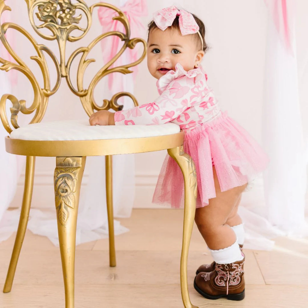 Coquette Bow LS Tutu Bodysuit
