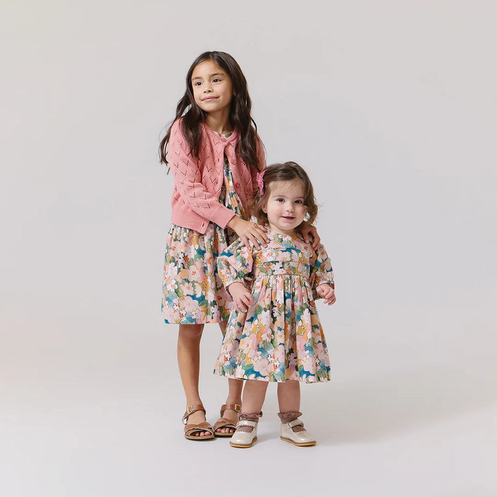 Baby Girls Watercolor Floral Evelyn Dress Set