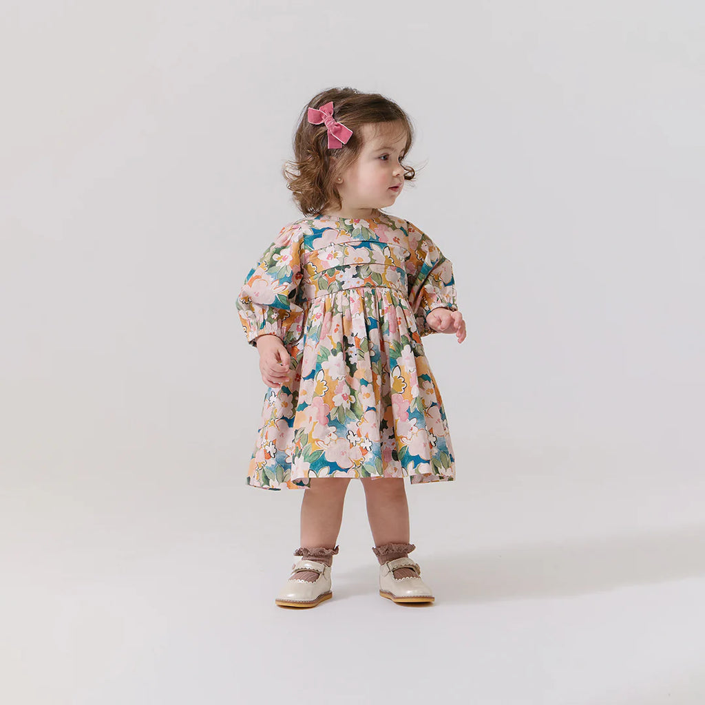 Baby Girls Watercolor Floral Evelyn Dress Set