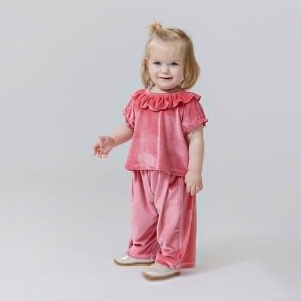 Baby Girl Desert Rose Velour Harper Set