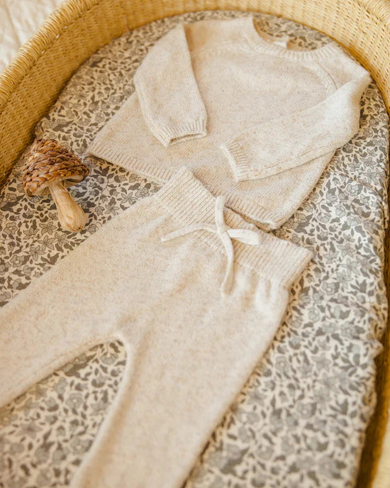 Speckled Natural Knit Pant Set