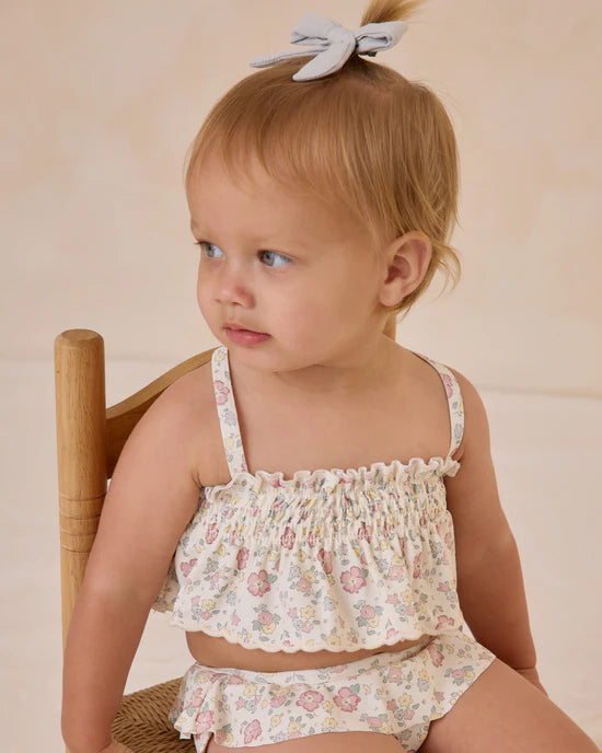 Ivory Bloom Smocked Ruffle Bikini