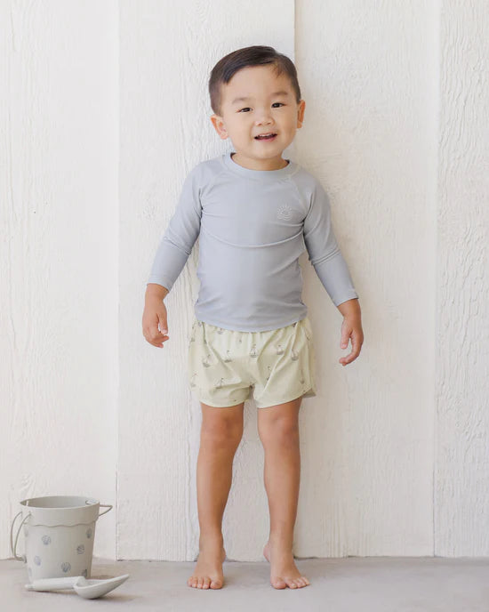 Baby Boy Mint Sailboat Swim Short