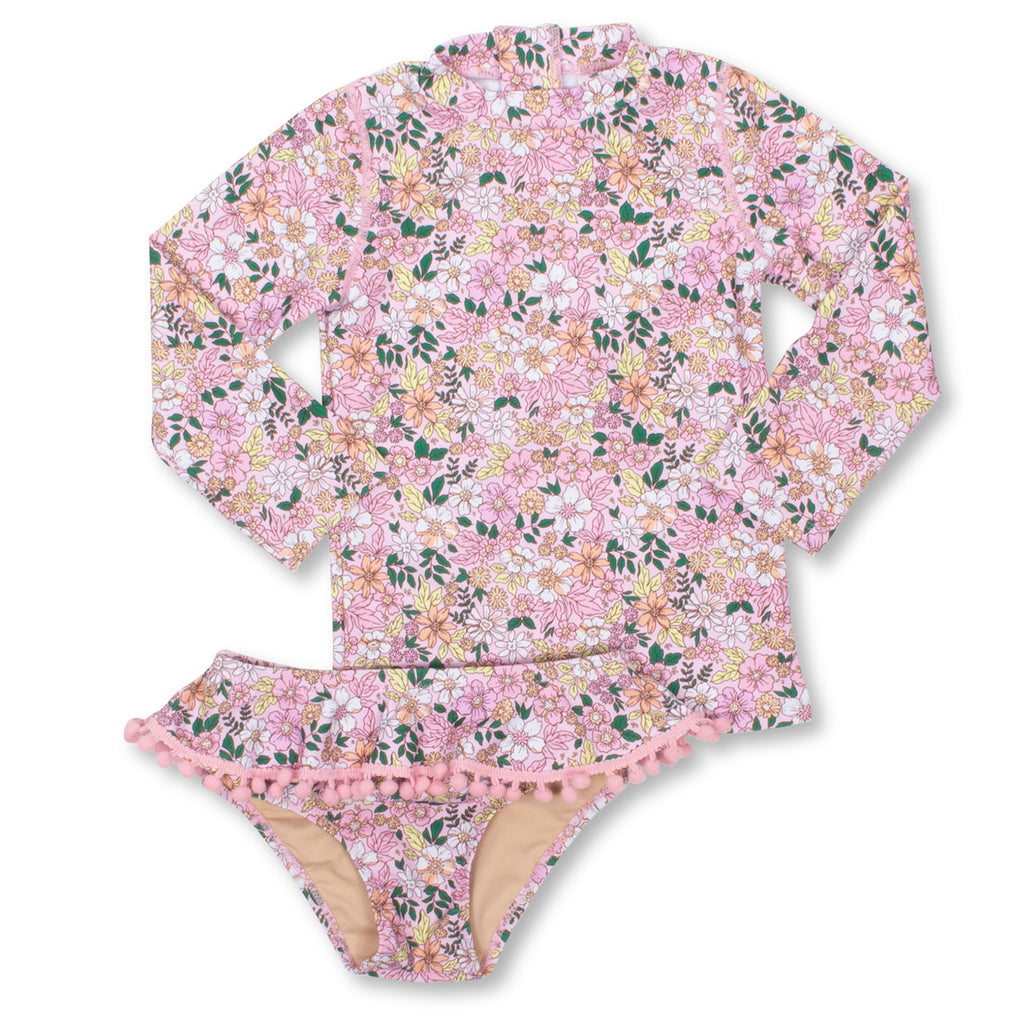 Pink Ditsy Floral Two Piece Swimsuit