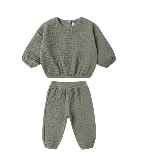 TEXTURED SWEAT SET || FOREST