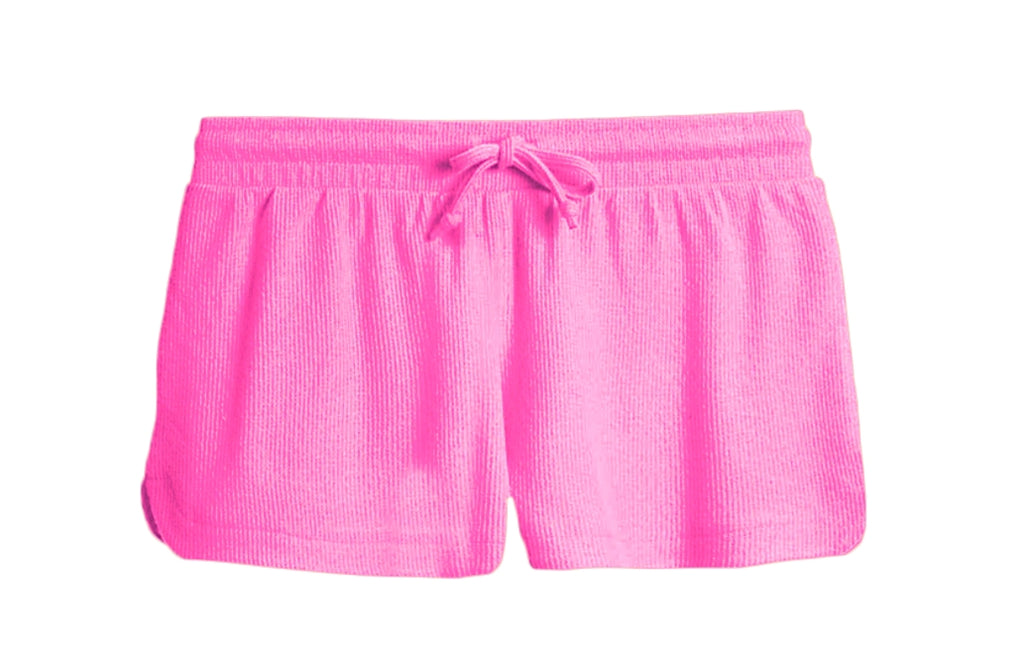 Bubblegum Pink Waffle Short Set