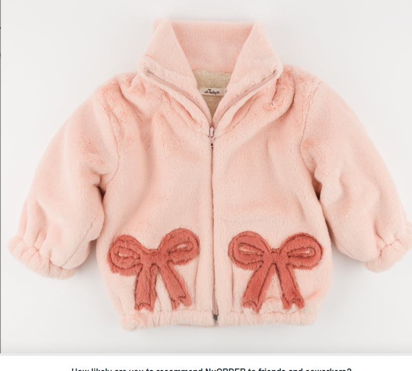 Coquette Bows Faux Fur Jacket