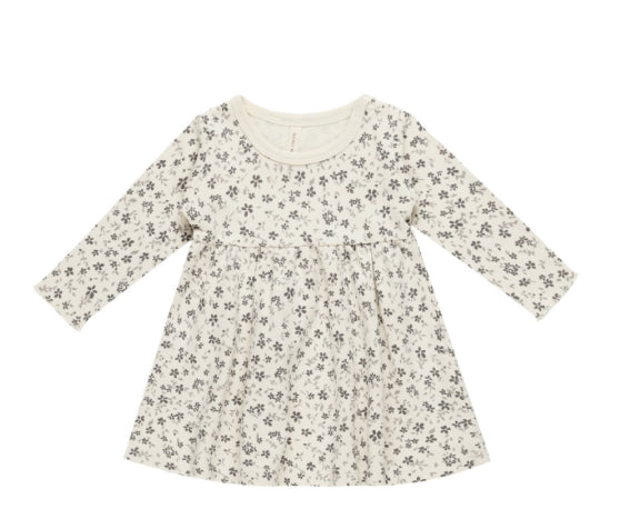 Blue Floral LS Baby Dress