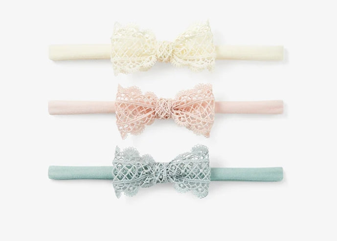 Lacey Bows Headband Set of 3