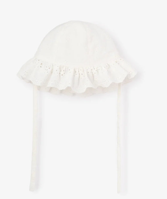 Eyelet Lace Ruffle Sun Hat