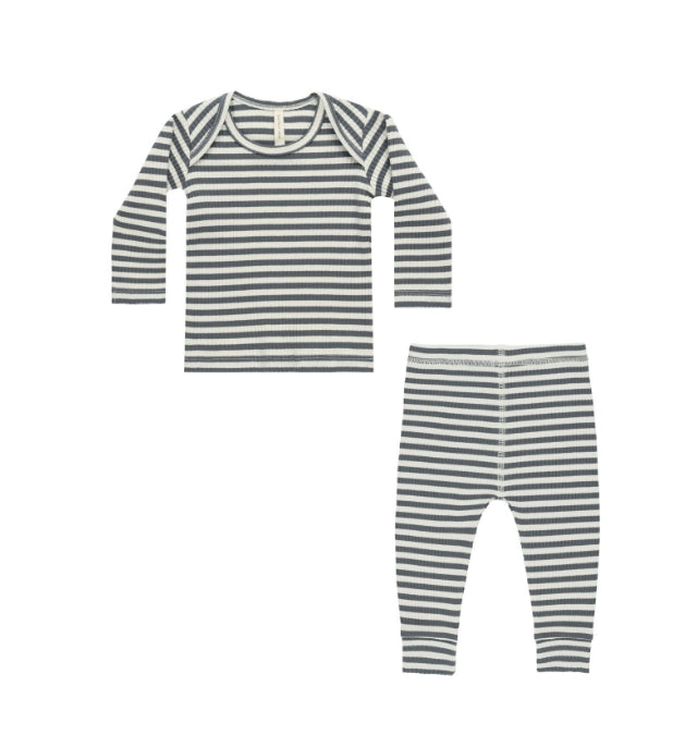 Indigo Stripe Ribbed Set