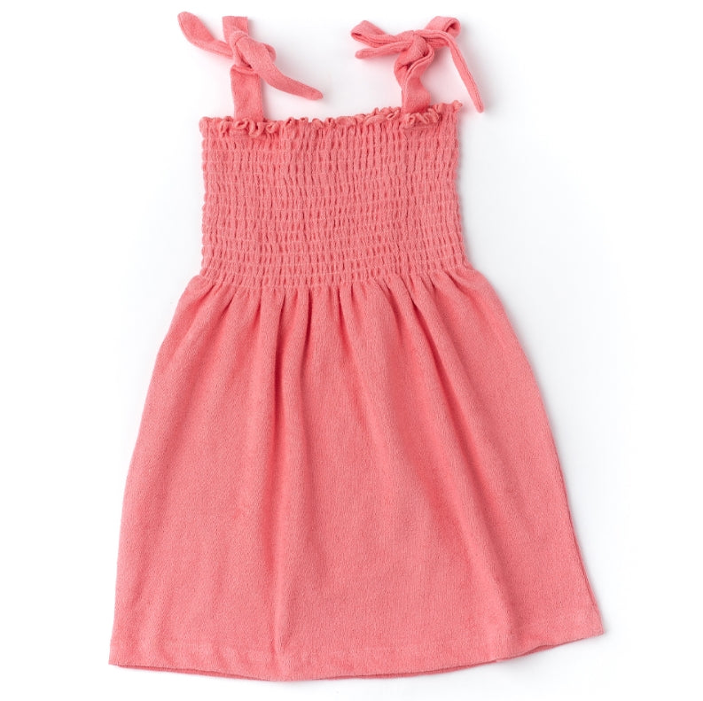 Terry Smocked Tank Dress(Coral)