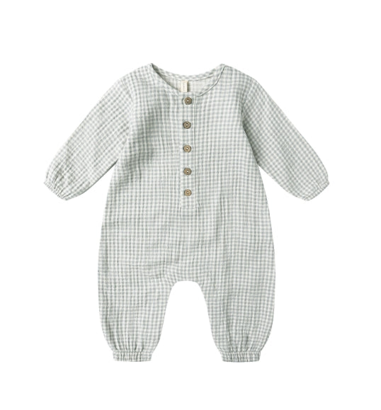 Blue Gingham Jumpsuit