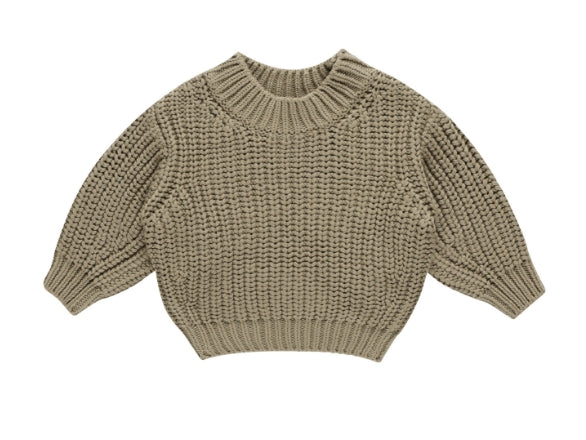 Chunky Knit Sweater/ Olive