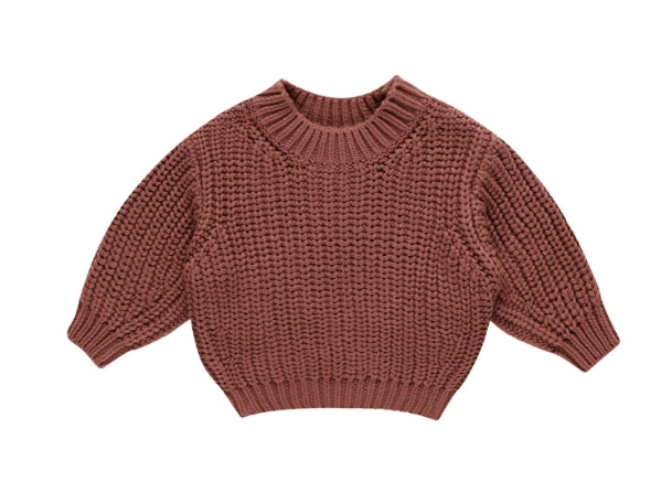 Chunky Knit Sweater/ Cranberry