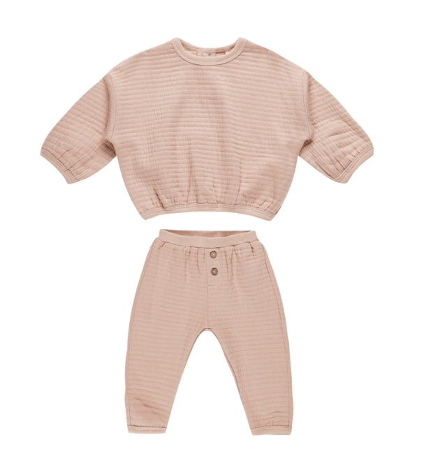 Textured Sweat Set/ Blush