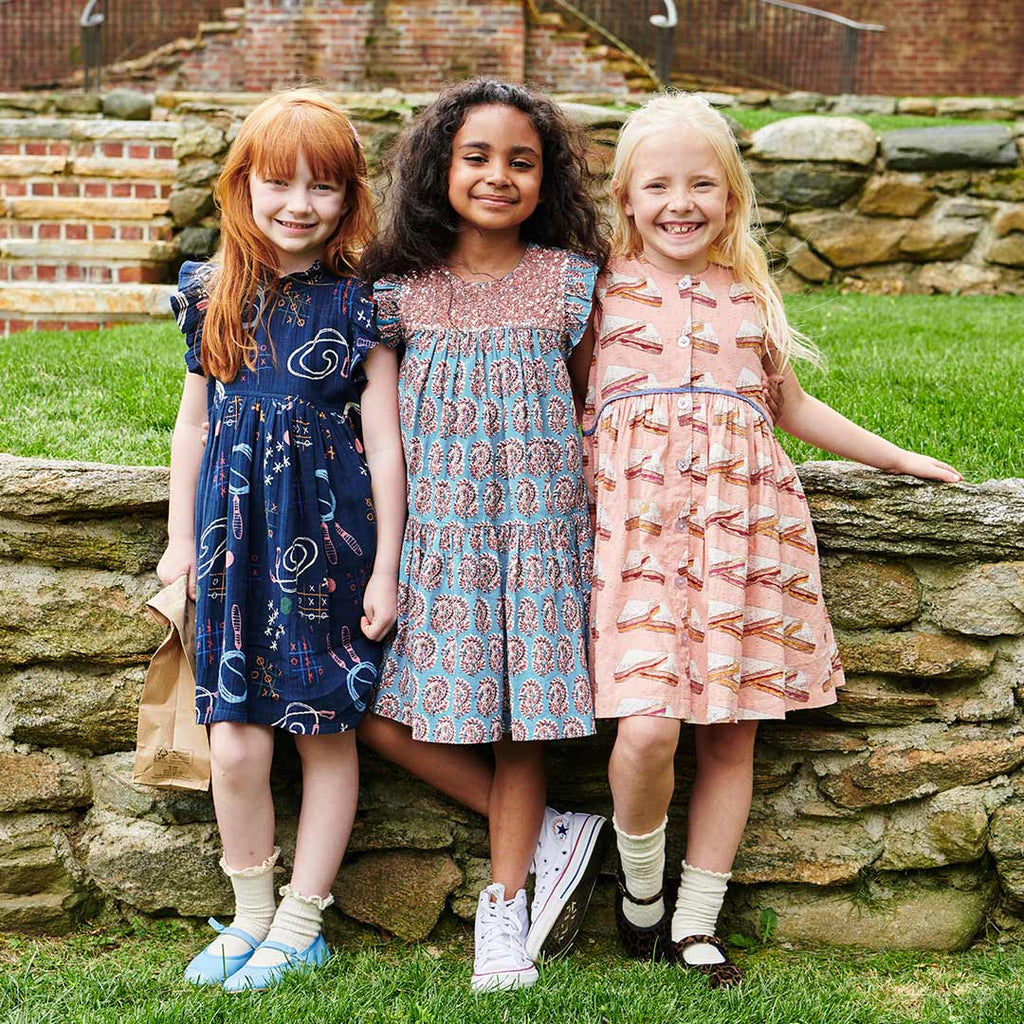 Blue Paisley Fiona Ruffle Dress
