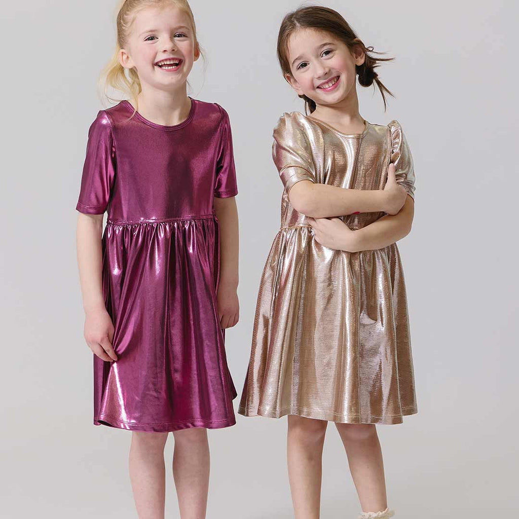 Girls Pink Lame Steph Dress