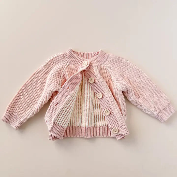 Blush Cotton Brioche Cardigan