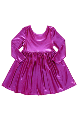 Red Pink Shimmer Lame Steph Dress