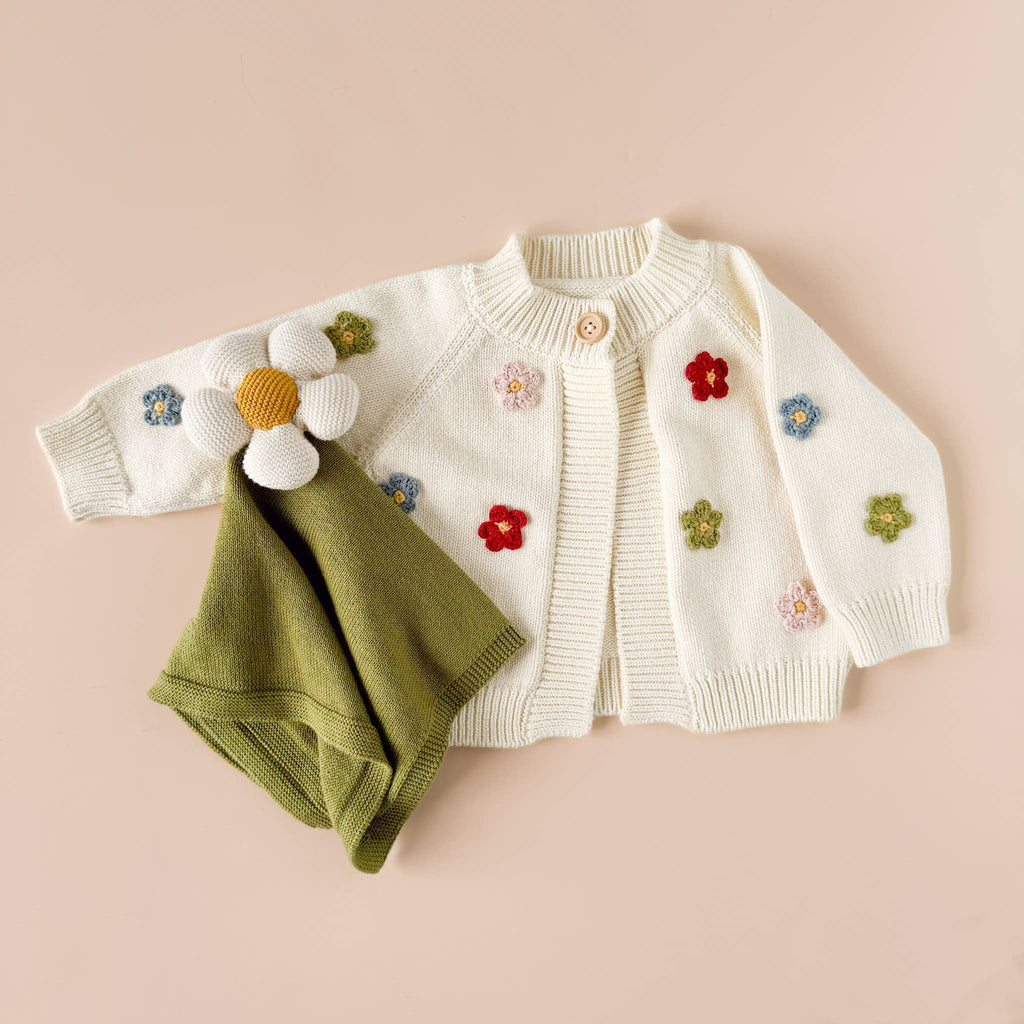Cotton Flower Cardigan Color Baby Sweater Spring Summer: 0-6m
