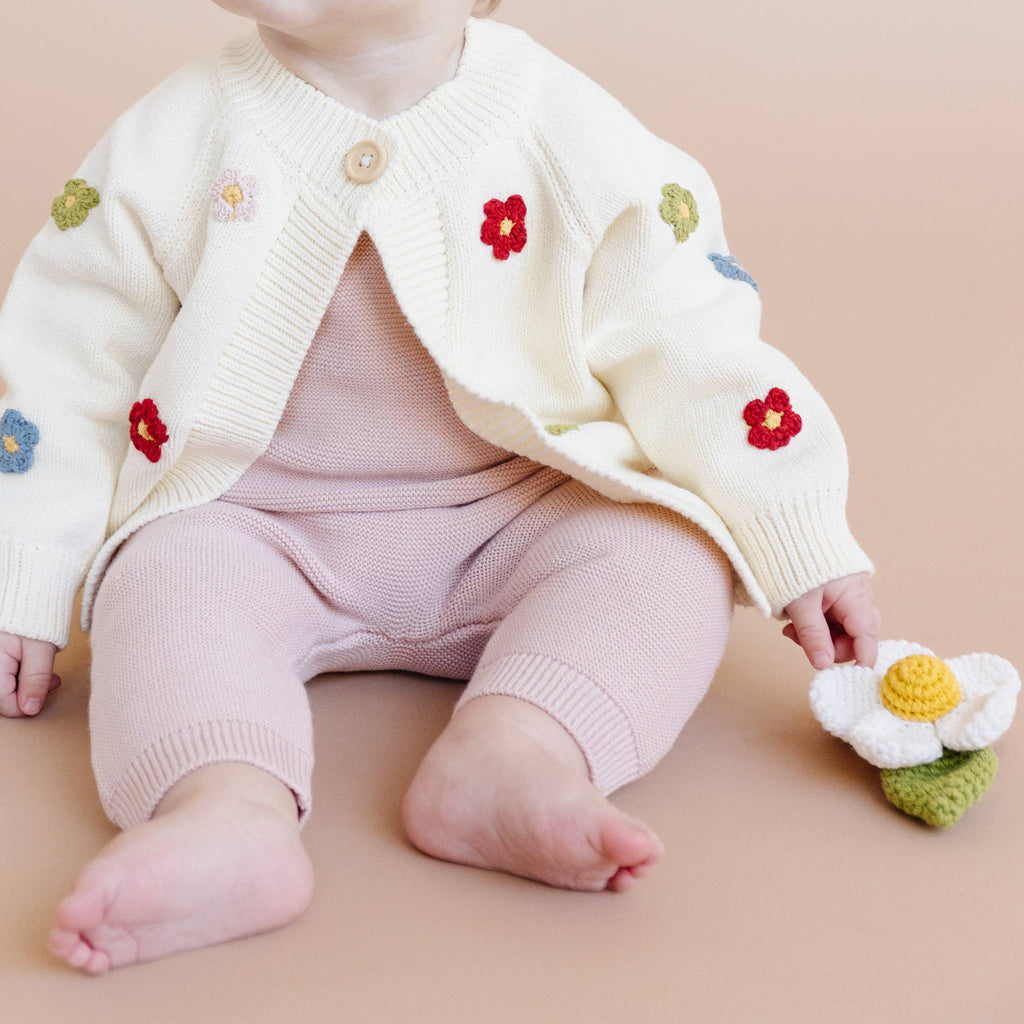 Cotton Flower Cardigan Color Baby Sweater Spring Summer: 0-6m