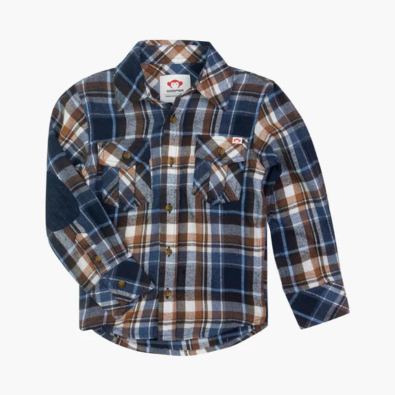 Flannel Shirt Navy /Brown Plaid