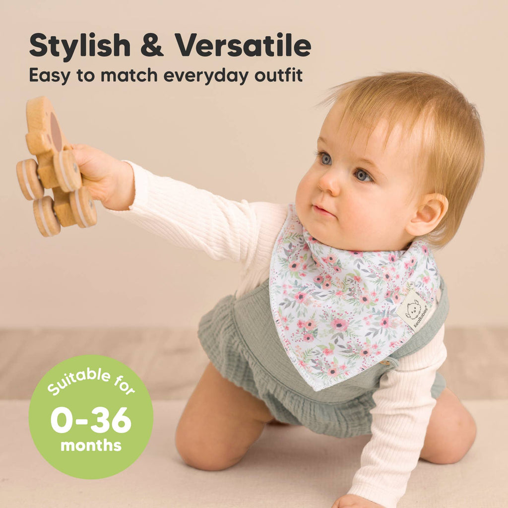 8-pack Baby Bandana Bibs for Girls