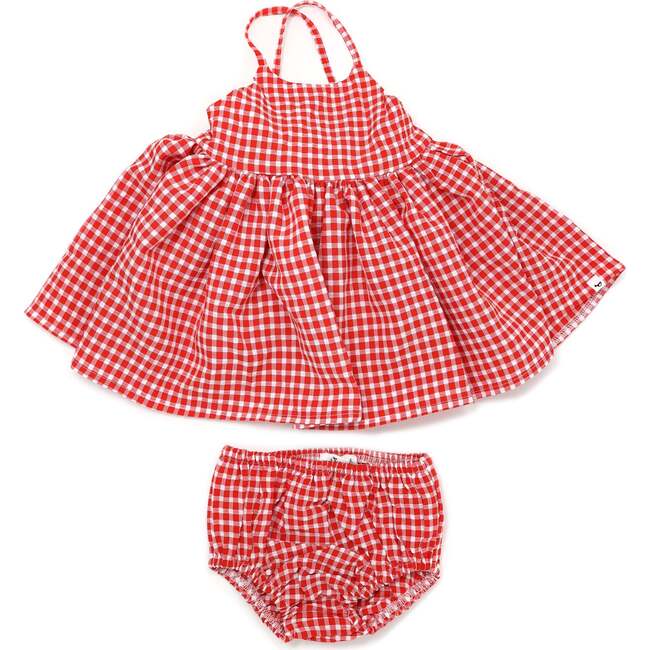 Red Cherry Gingham Party Dress