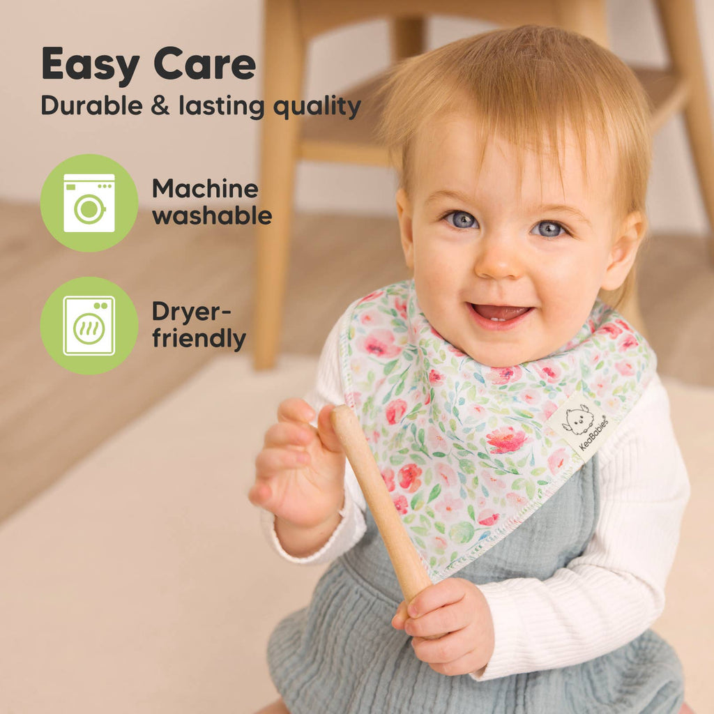 8-pack Baby Bandana Bibs for Girls