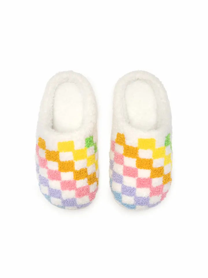 Rainbow Checkered Slippers