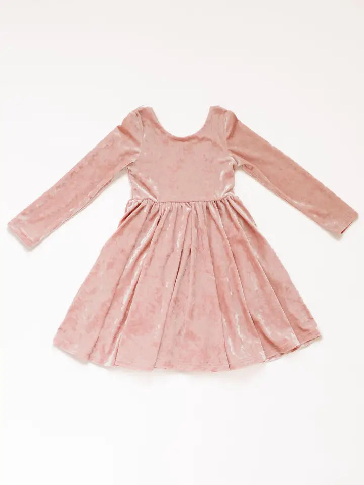 Gwendolyn Blush Crushed Velvet Dress