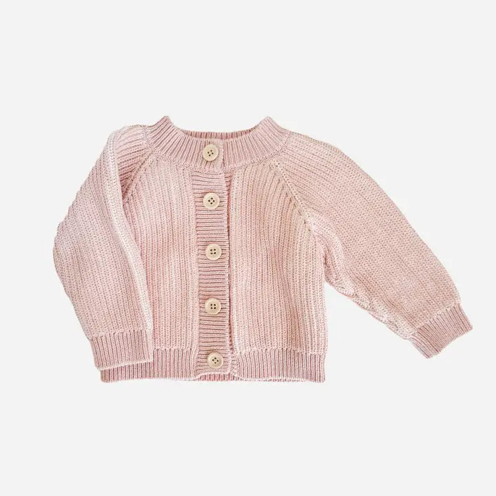 Blush Cotton Brioche Cardigan