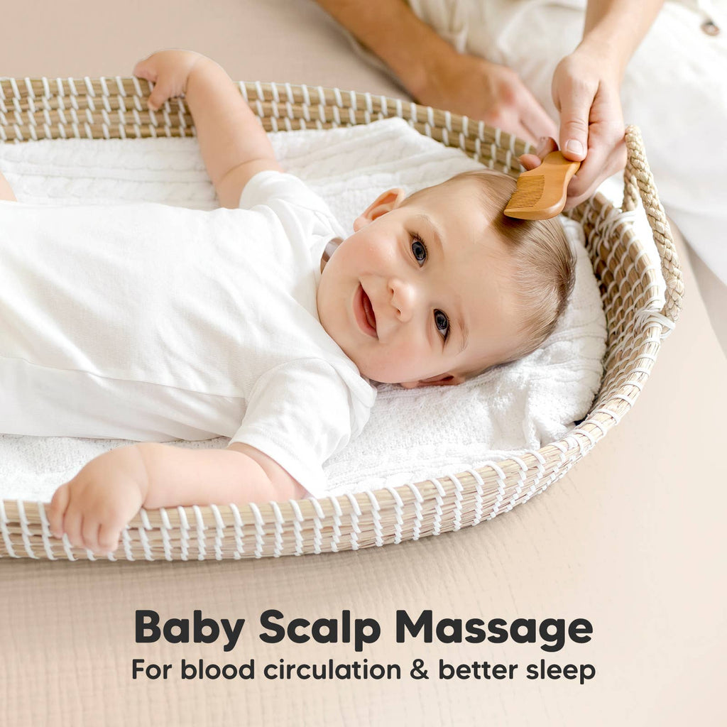 KeaBabies Baby Hair Brush and Comb Set Walnut