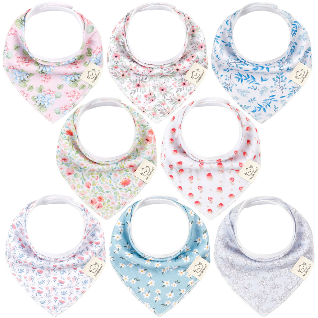 8-pack Baby Bandana Bibs for Girls