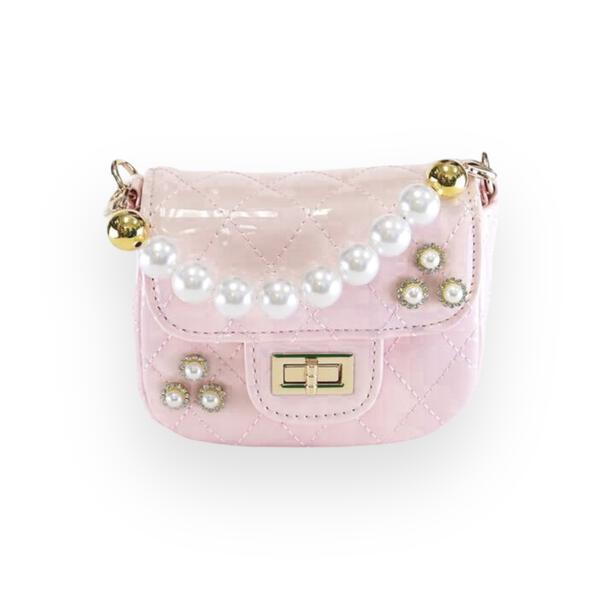 Embellished Quilted Patent Purse