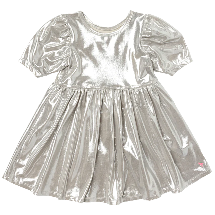 Girls Lame Laurie Dress Champagne