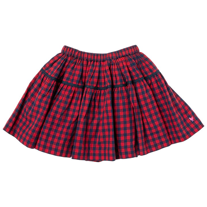Navy & Red Gingham Maribelle Skirt