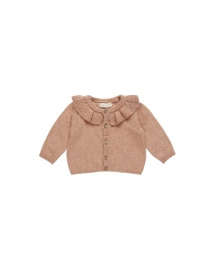 Ruffle Collar Rose Cardigan