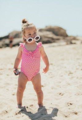 Pink Carnation In a Cinch Baby Swimsuit