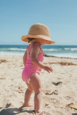 Pink Carnation In a Cinch Baby Swimsuit