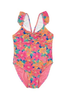 In A Cinch Pink Carnation One-Piece Swimsuit