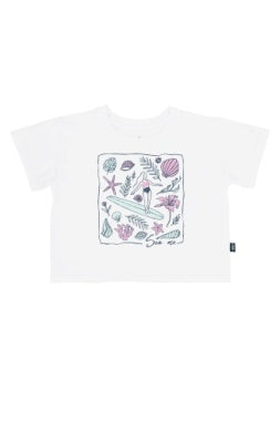 White Sea Me Crop Tee