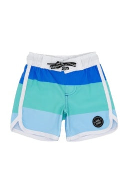 Marina Blue Baby Block Stripe Boardshort