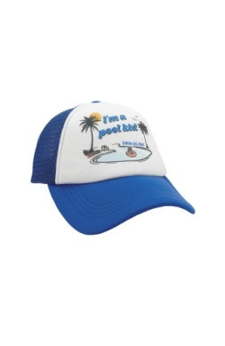 Marina Blue & White Pook Kid Trucker Hat