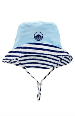 Crystal Blue Suns Out Reversible Bucket Hat- Infant