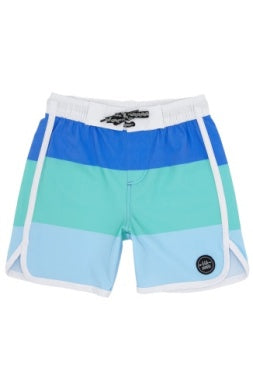 Marina Blue Boys Block Stripe Boardshort