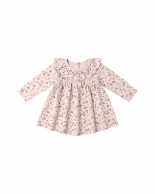 Lilac Garden Ruffle Collar Jersey Dress