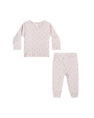 Lilac Ditsy Pointelle Longsleeve Set